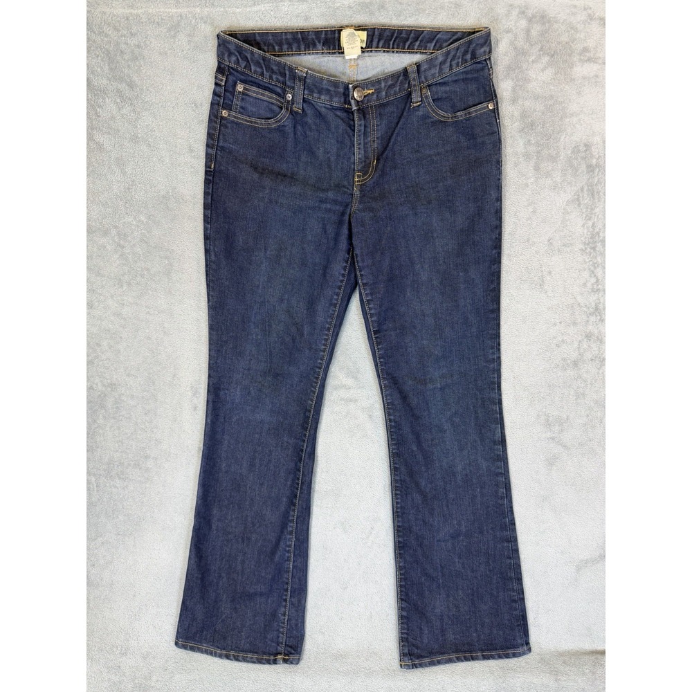 Gap Jeans Womens 10/30 Blue Dark Wash Denim‎ Mid Rise Curvy Flare Stretch